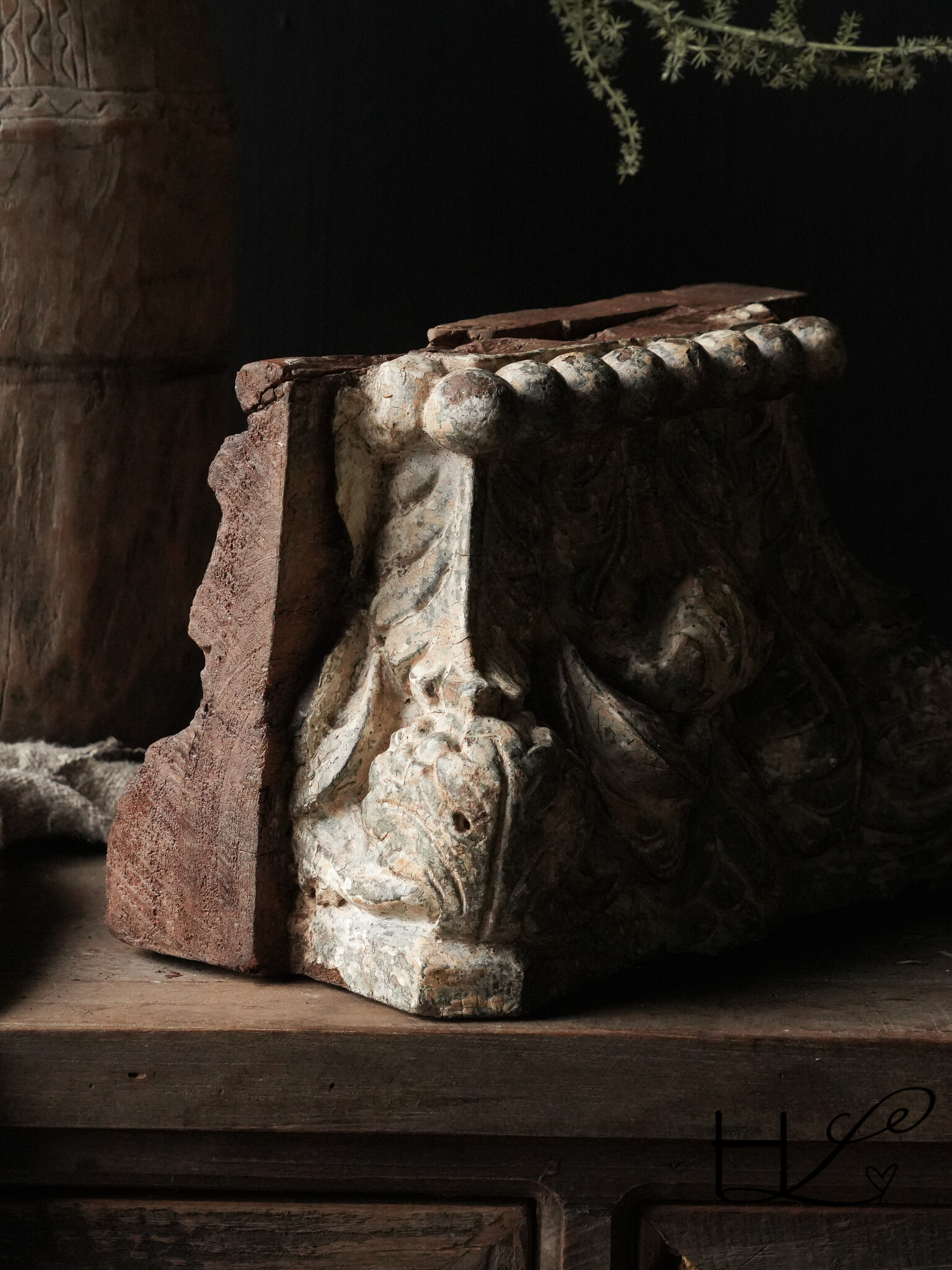 Alter authentischer Kerzenständer mit Holzsockel-5