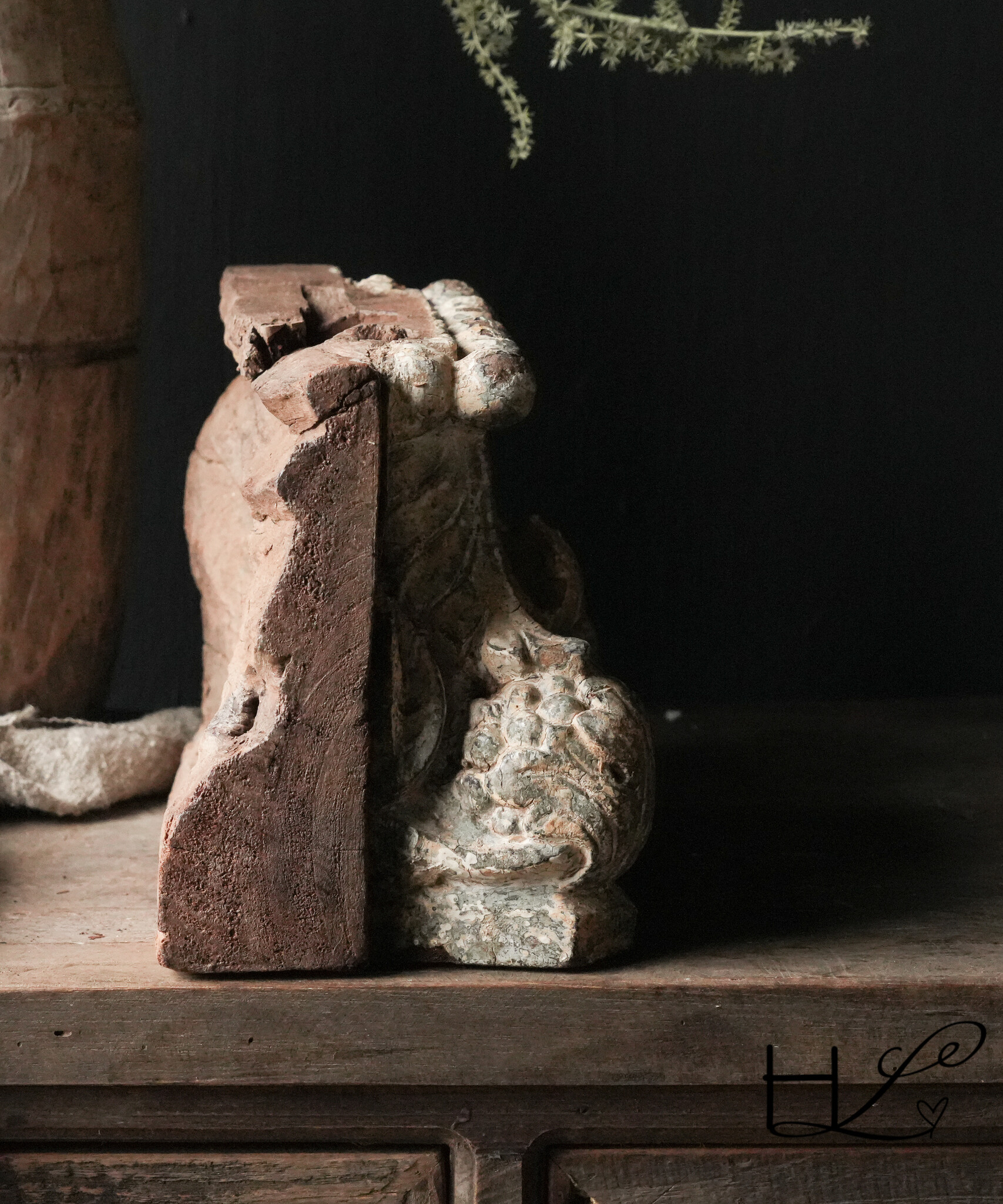 Alter authentischer Kerzenständer mit Holzsockel-6