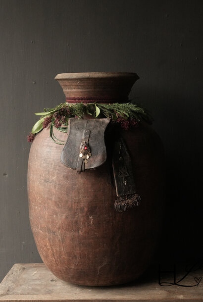 Wunderschön einzigartiger antiker Keramikkrug/Topf XL