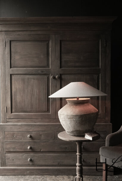 Beautiful sturdy rural old wooden two-door three-drawer cupboard Cabinet