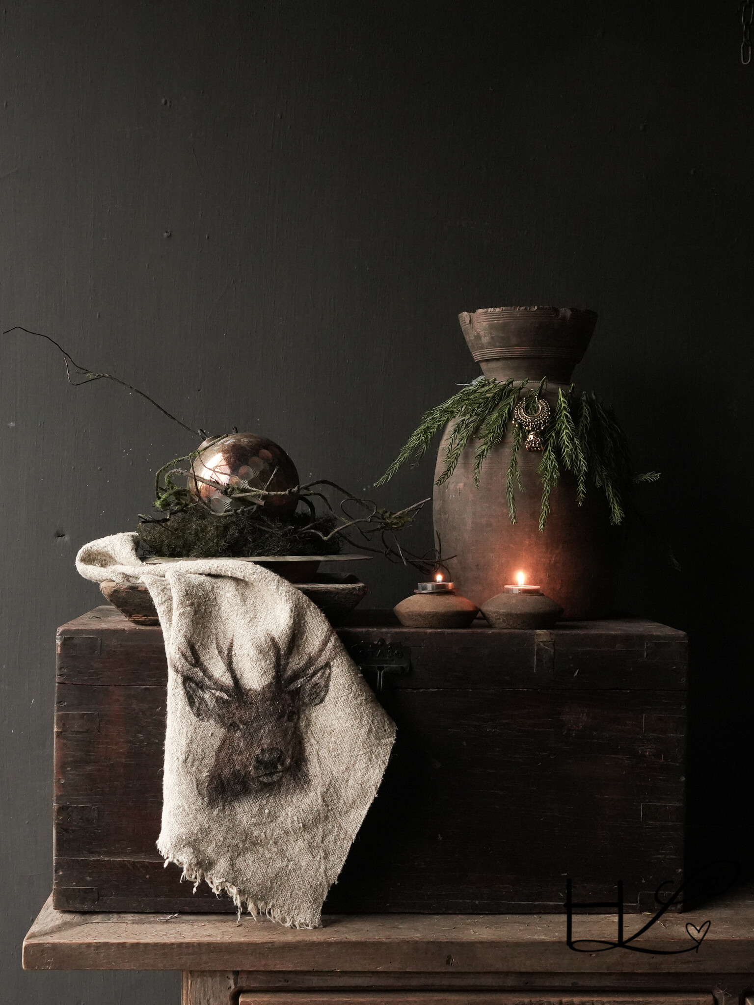 Oude Authentieke houten kist-1