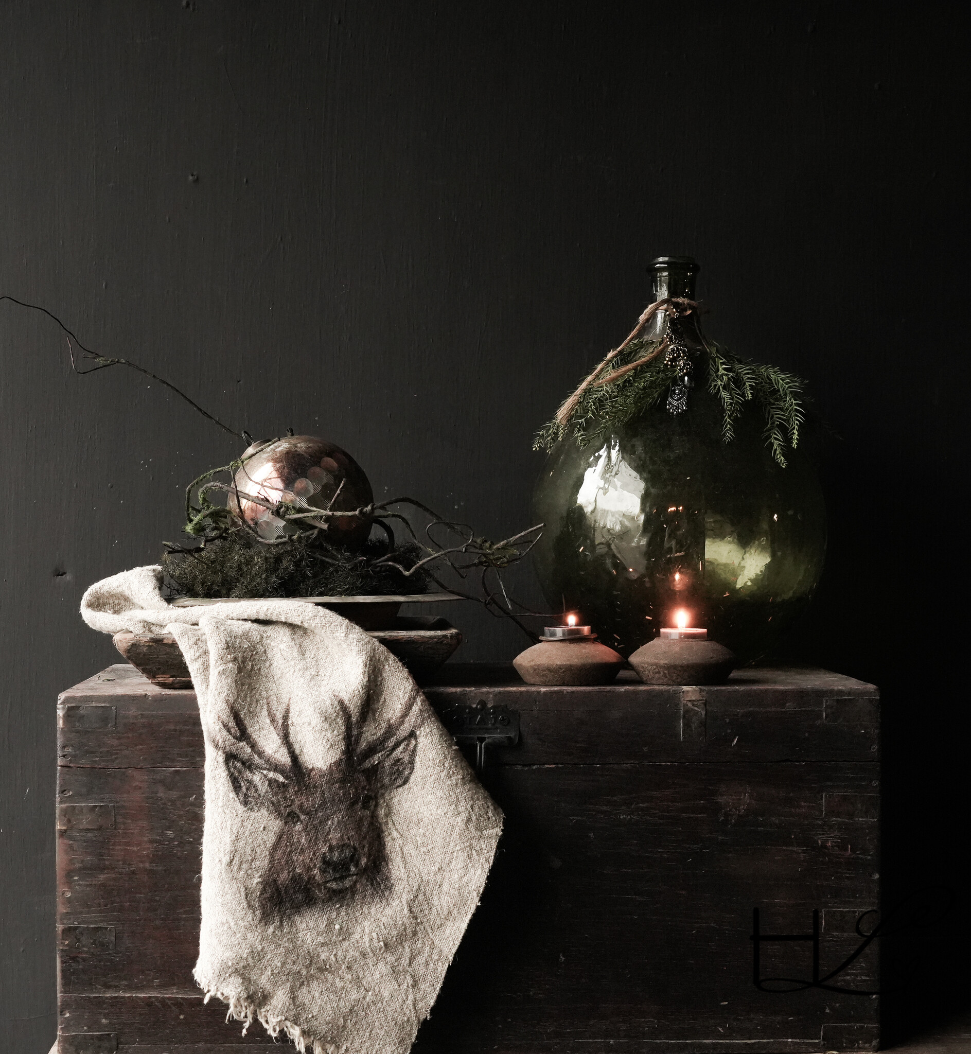 Oude Authentieke houten kist-2