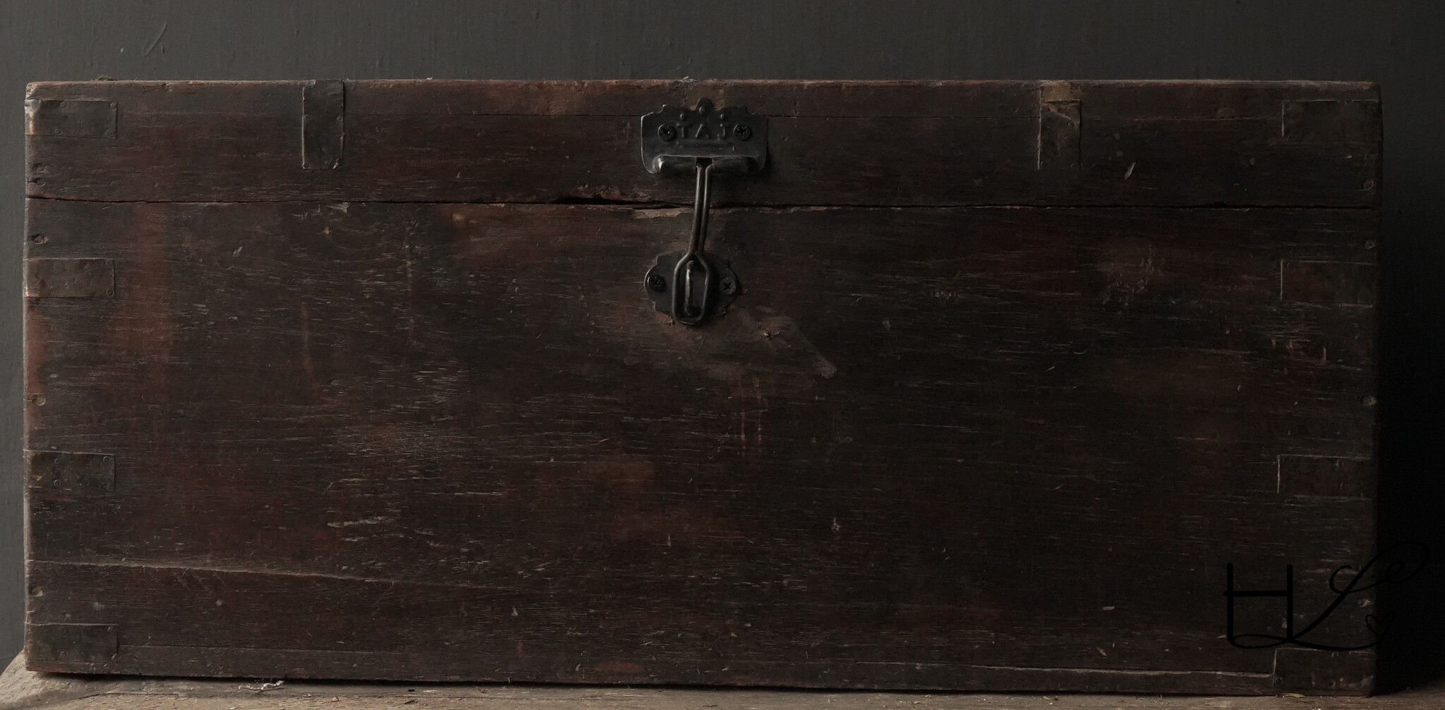 Oude Authentieke houten kist-5