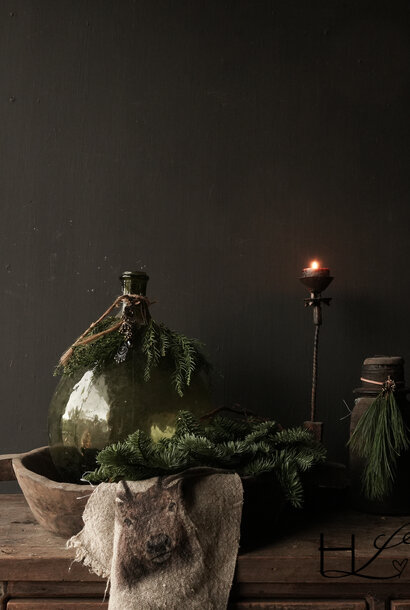 Antike grüne Glasflasche XL Hoffz