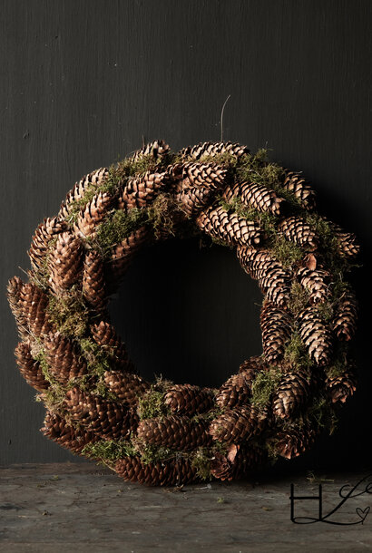 Moskrans van Noorse spar Natuurlijk