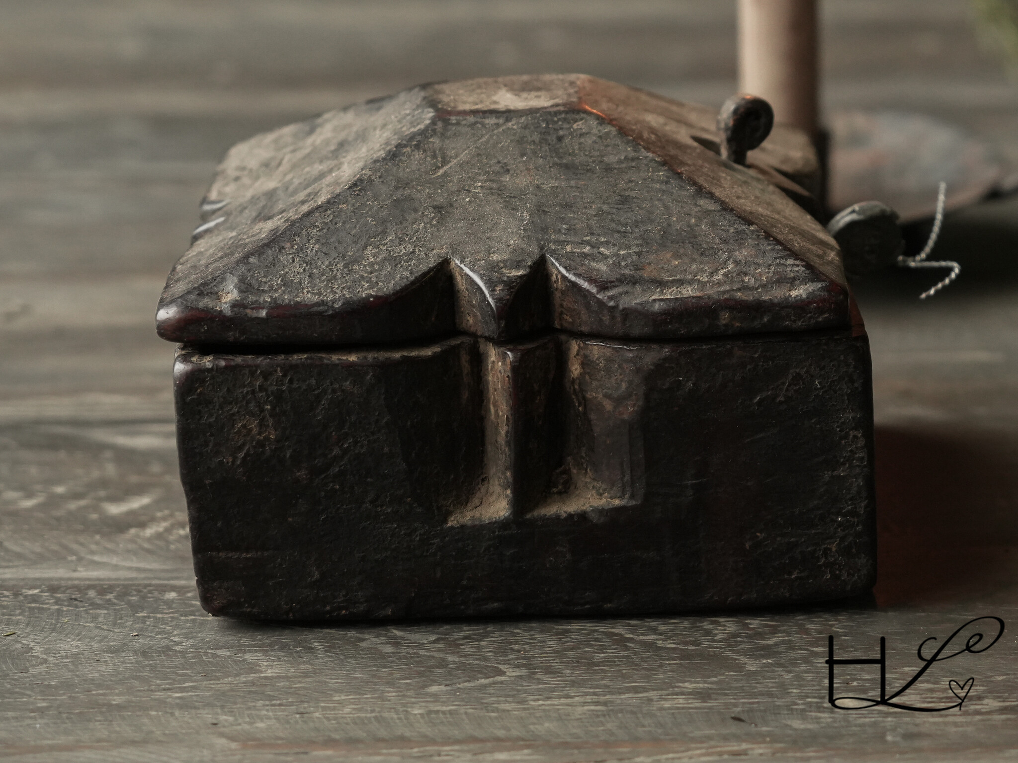 Alte antike Gewürzkiste aus Holz HOFFZ Indien-8