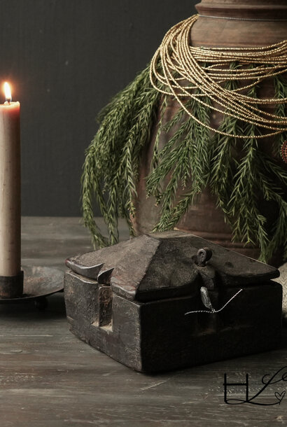 Oude antiek houten spice box HOFFZ India