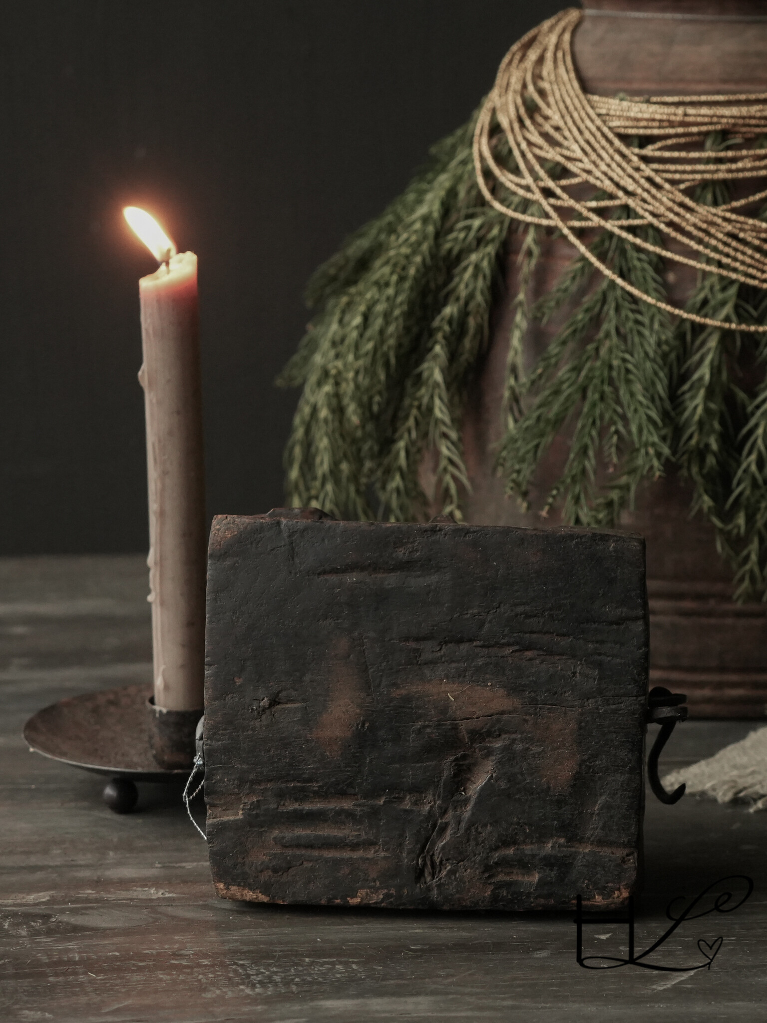 Alte antike Gewürzkiste aus Holz HOFFZ Indien-3