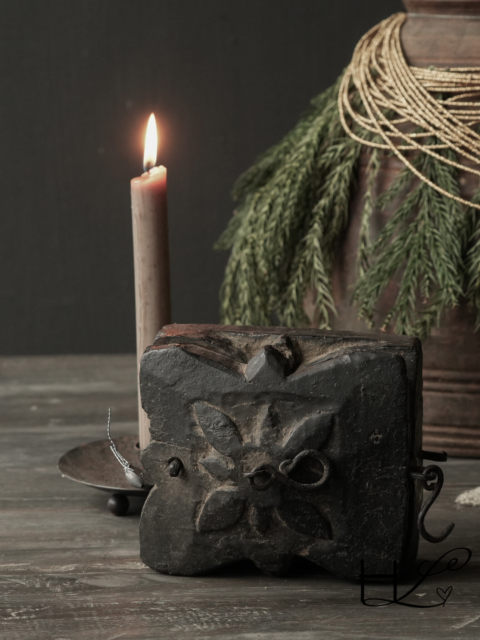 Alte antike Gewürzkiste aus Holz HOFFZ Indien-7