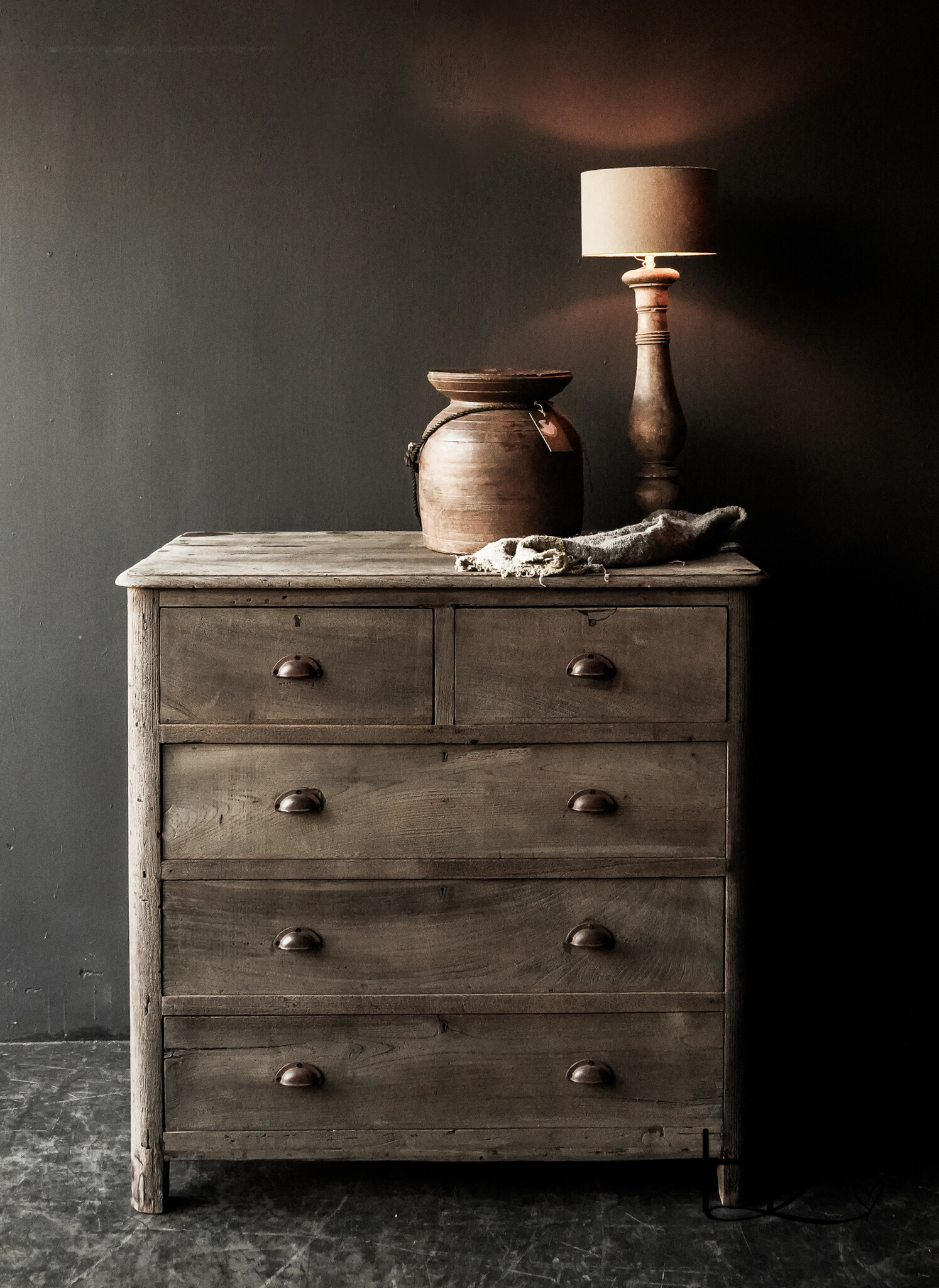 Old chest of drawers | rustic weathered sandblasted-1
