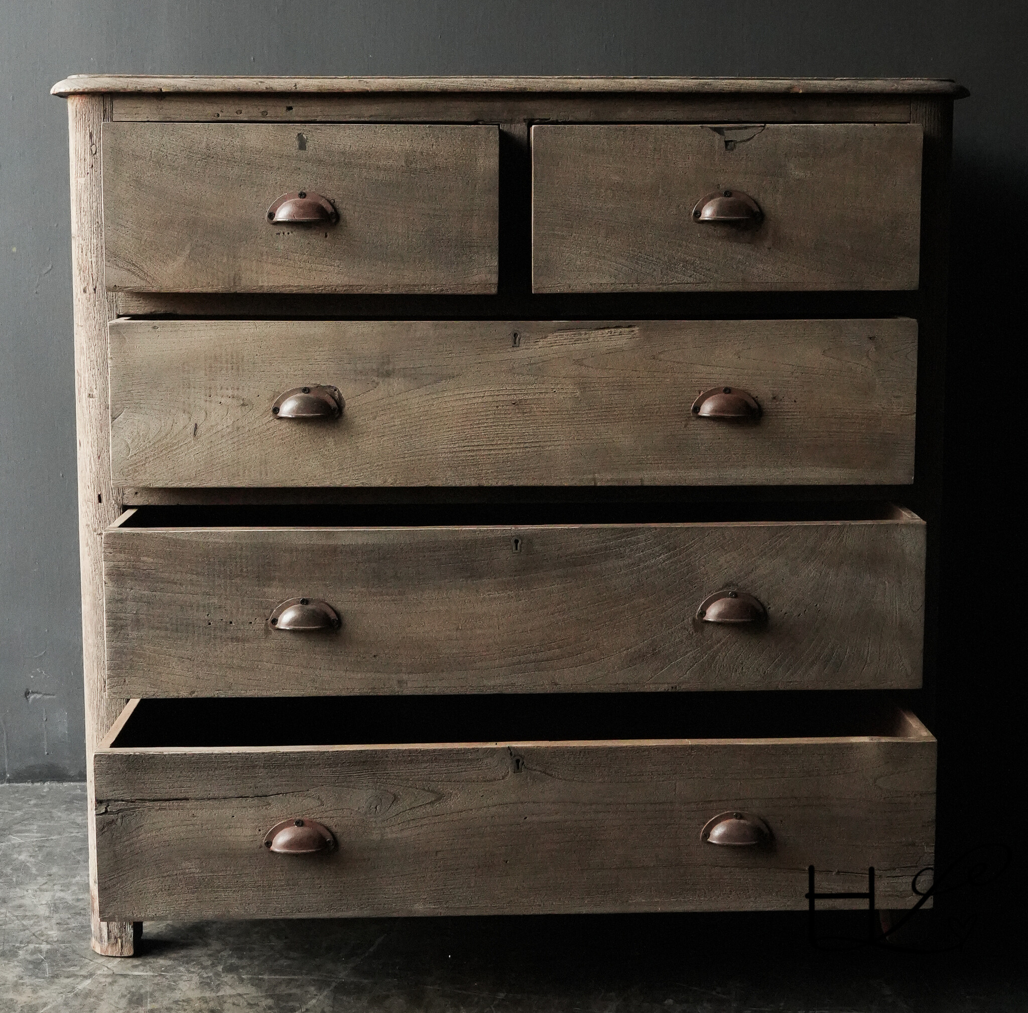 Old chest of drawers | rustic weathered sandblasted-2