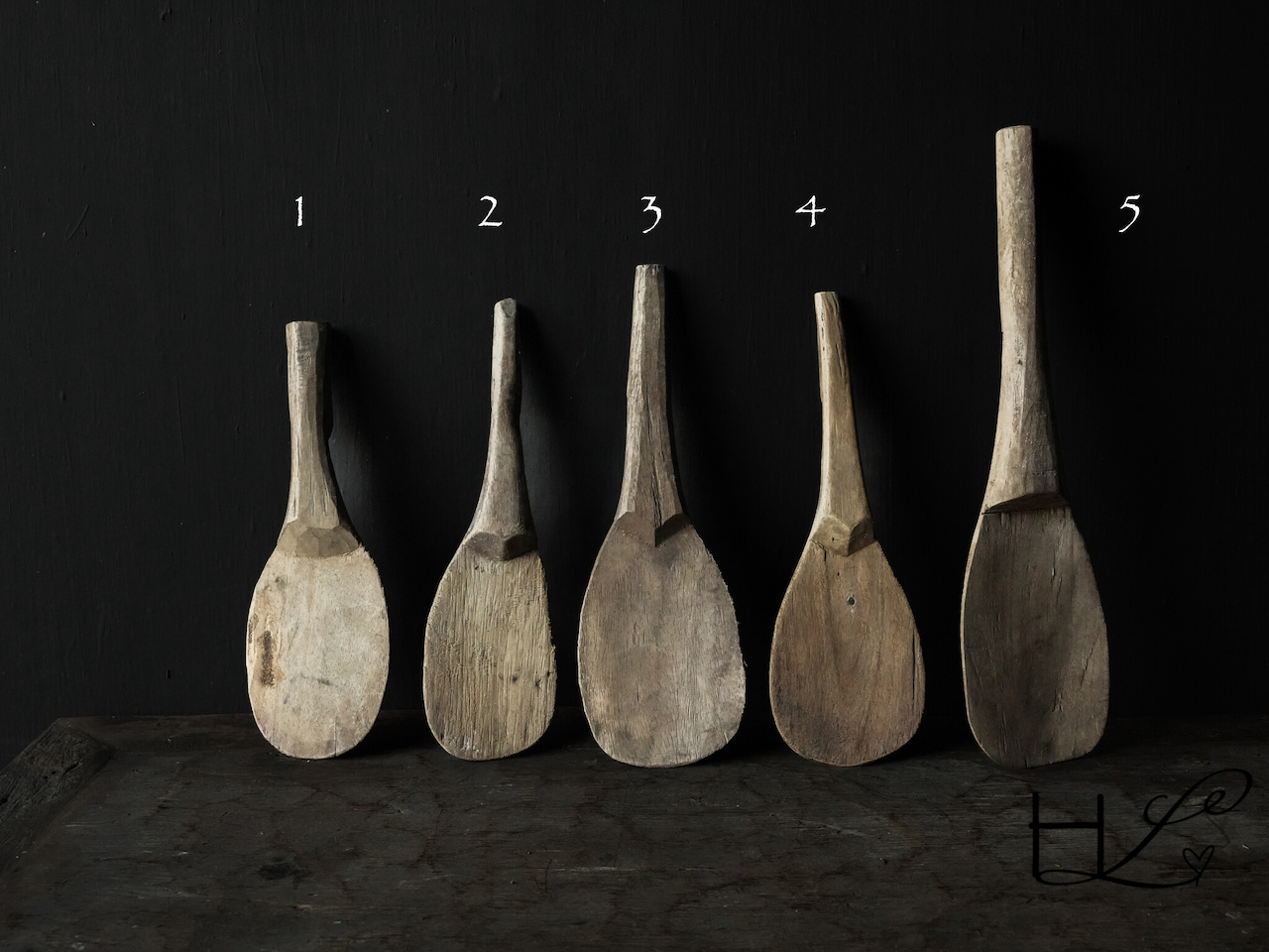 Einzigartiger alter authentischer Holzlöffel-3