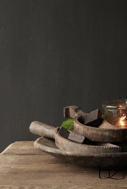 Old Nepalese wooden spice box (Oil container)