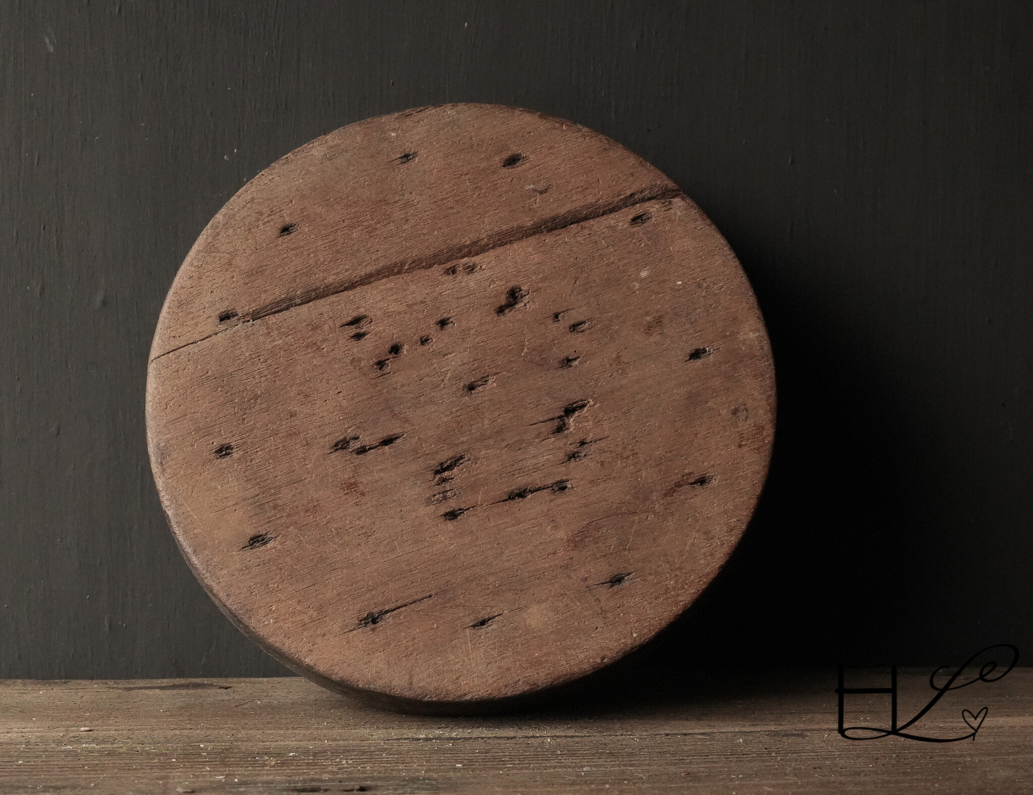 Alte Gewürzdose aus Holz mit Deckel-6