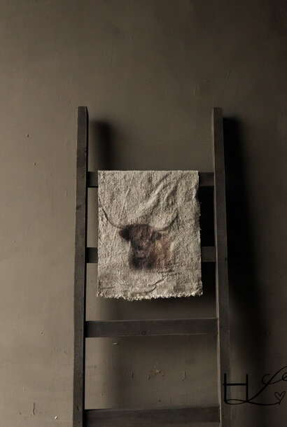 Shabby doekje small Koe Hooglander