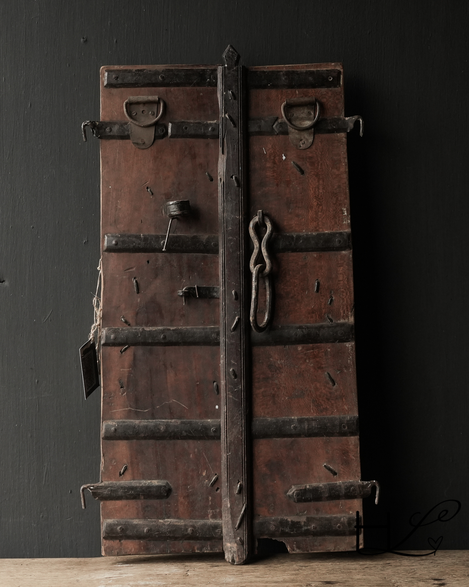 Uniek authentiek houten oud India houten luikje-5