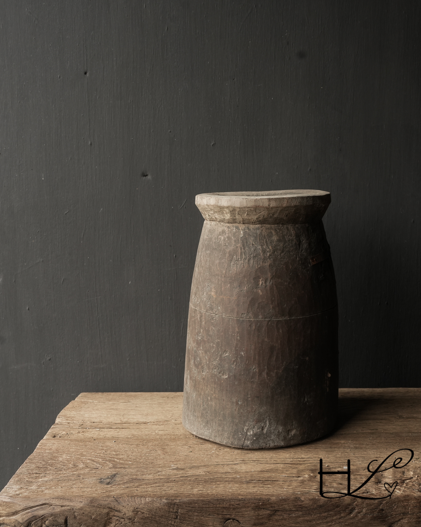 Alter hölzerner nepalesischer Wabi-Sabi-Krug-6