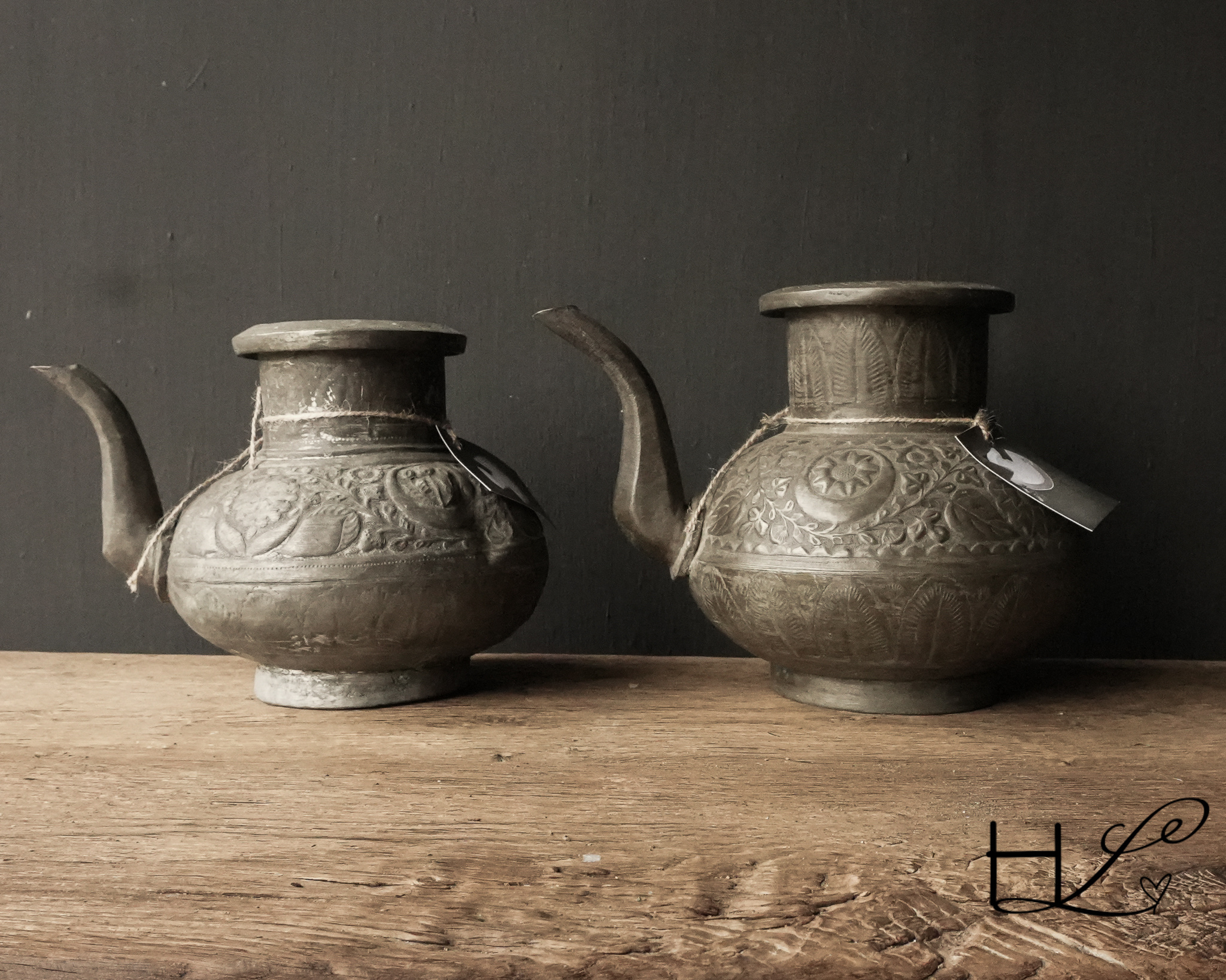 Osmanischer antiker Krug aus Zinn/Kupfer-5