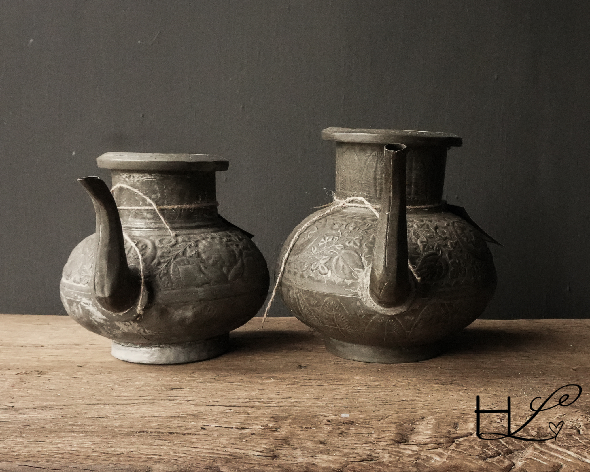 Osmanischer antiker Krug aus Zinn/Kupfer-7