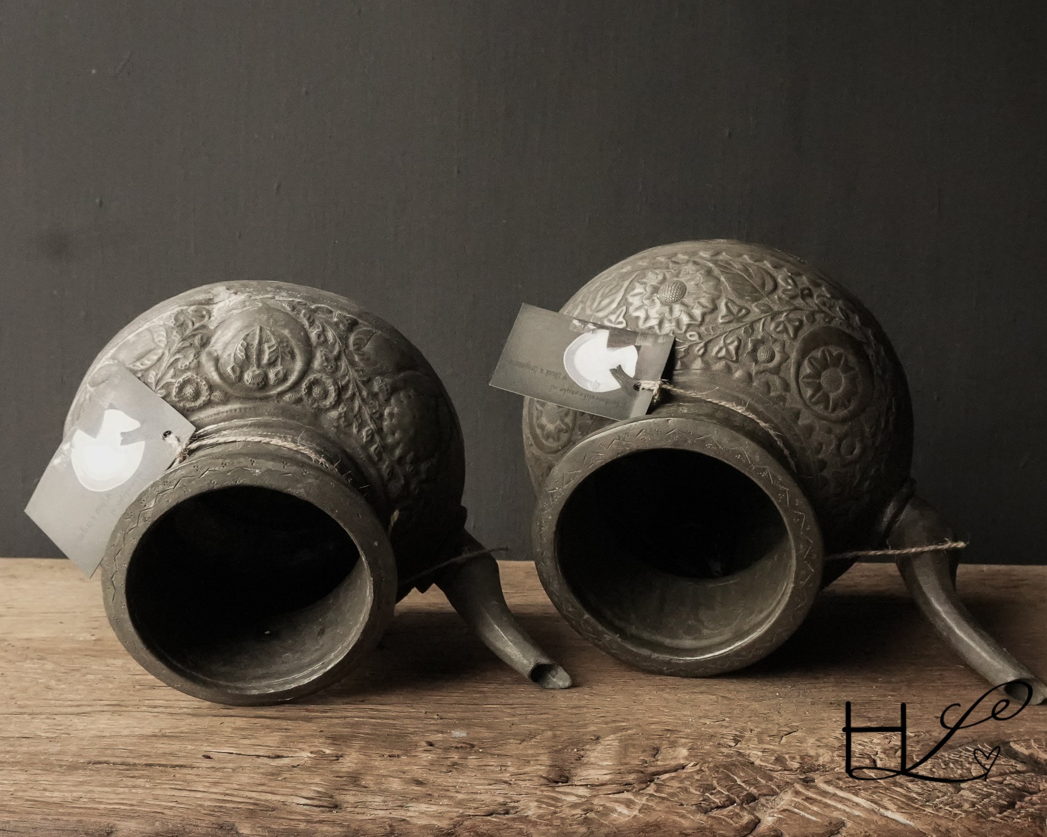 Osmanischer antiker Krug aus Zinn/Kupfer-8