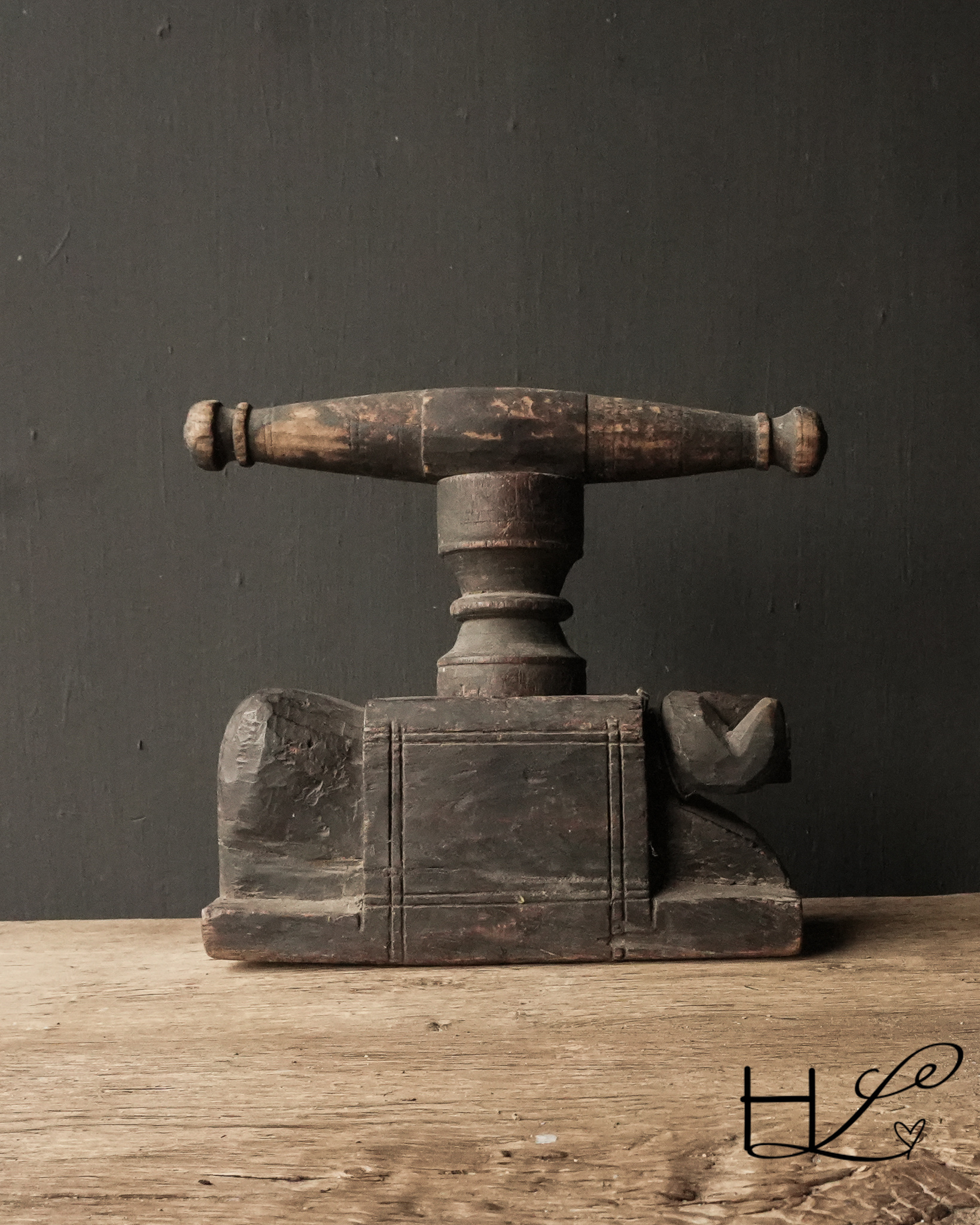 Unique find Antique wooden handmade press from India-1