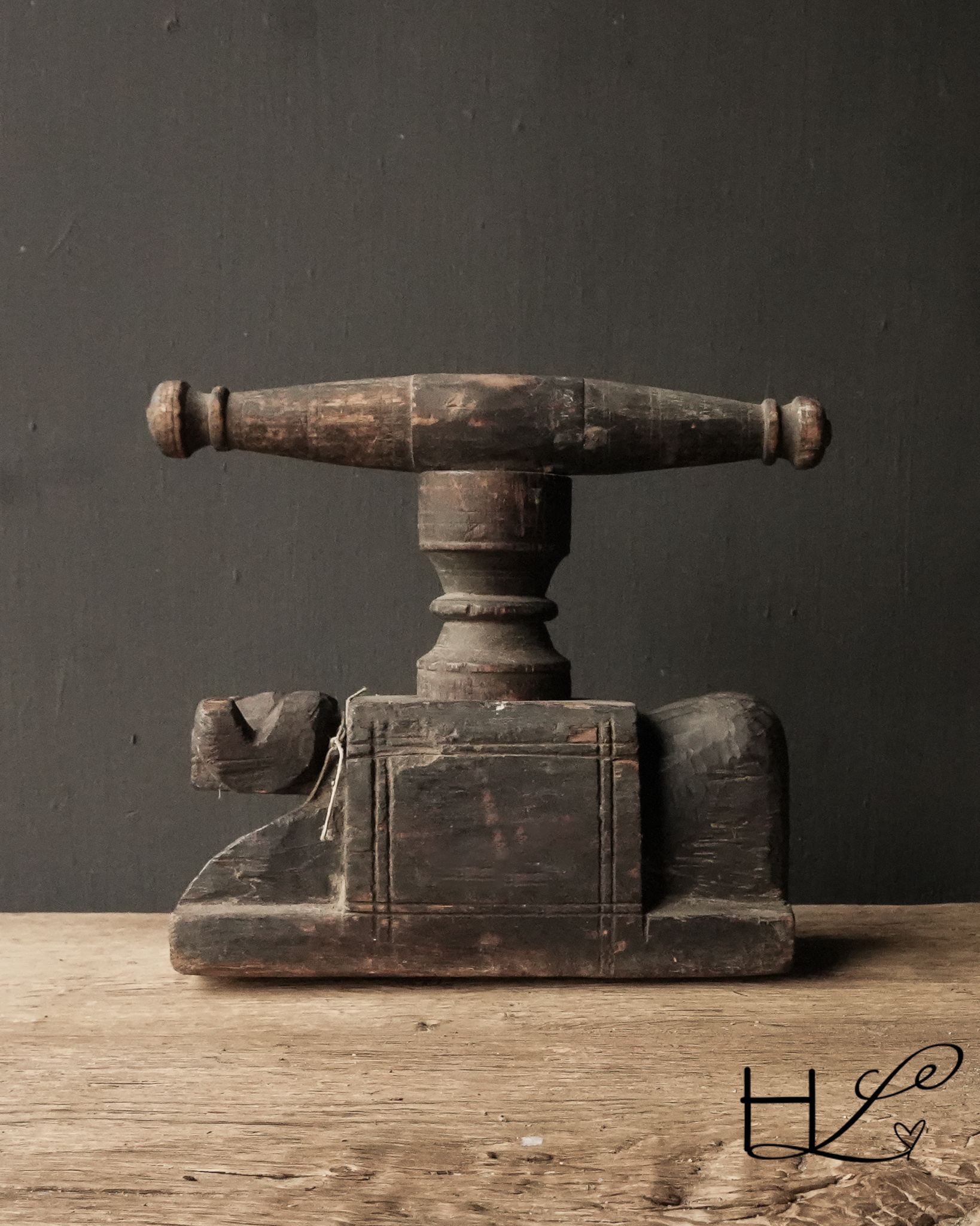 Unique find Antique wooden handmade press from India-3
