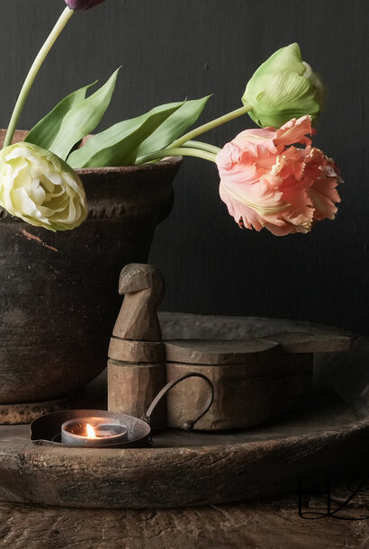 Oude nepaleese houten spice box  Eend