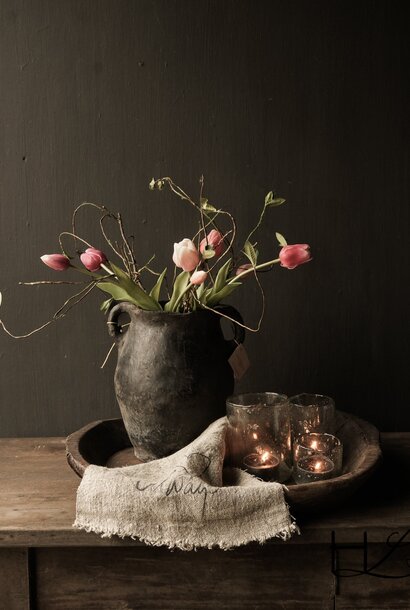 Bosje kunst tulpen Sally Vermeer rood rose combinatie