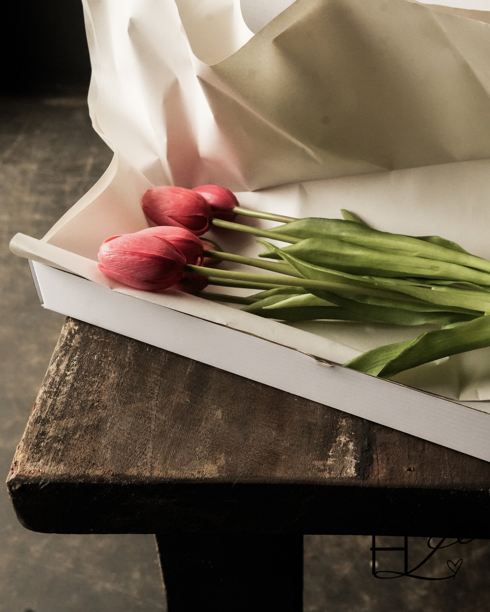 Kado doos Tulp Rood beauty 46cm 12 stuks-2