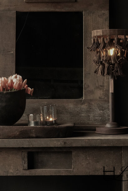 Leder/Eisen Tischlampe Aura Peeperkorn