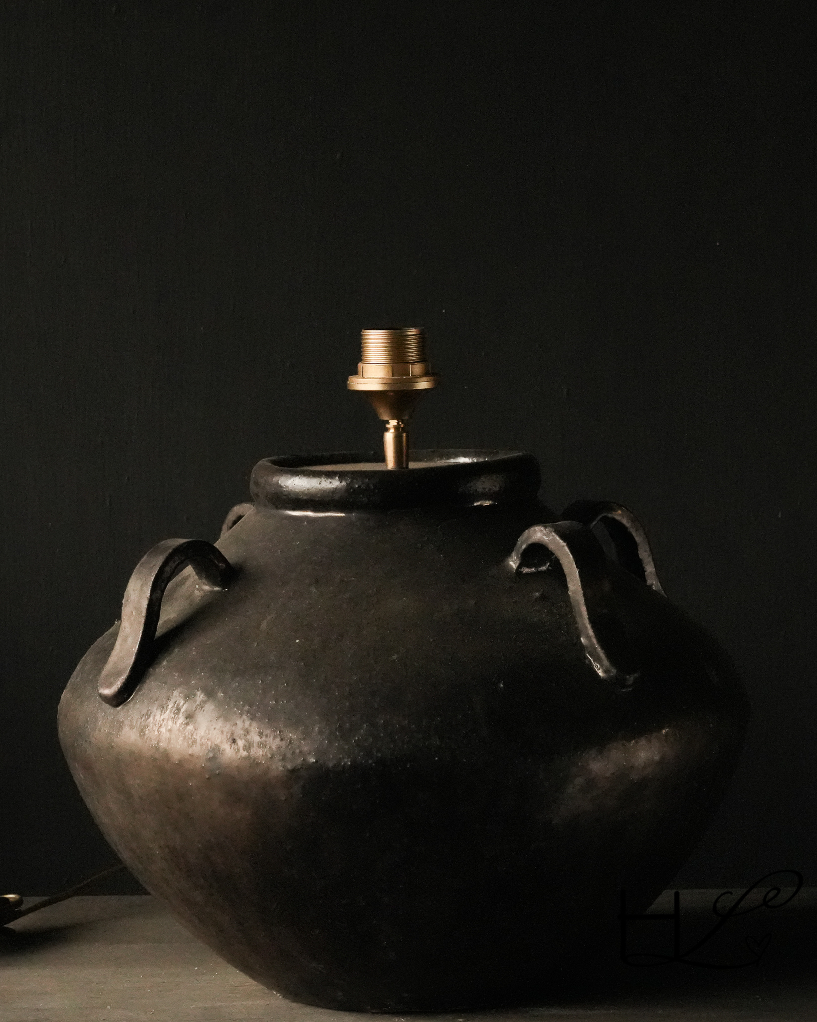 Zwaar Bronskleurig kruiklamp-5