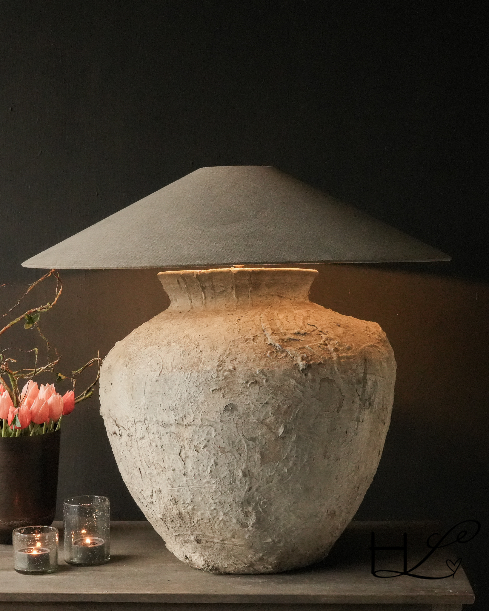 Kruiklamp van oude Authentieke Waterpot-2