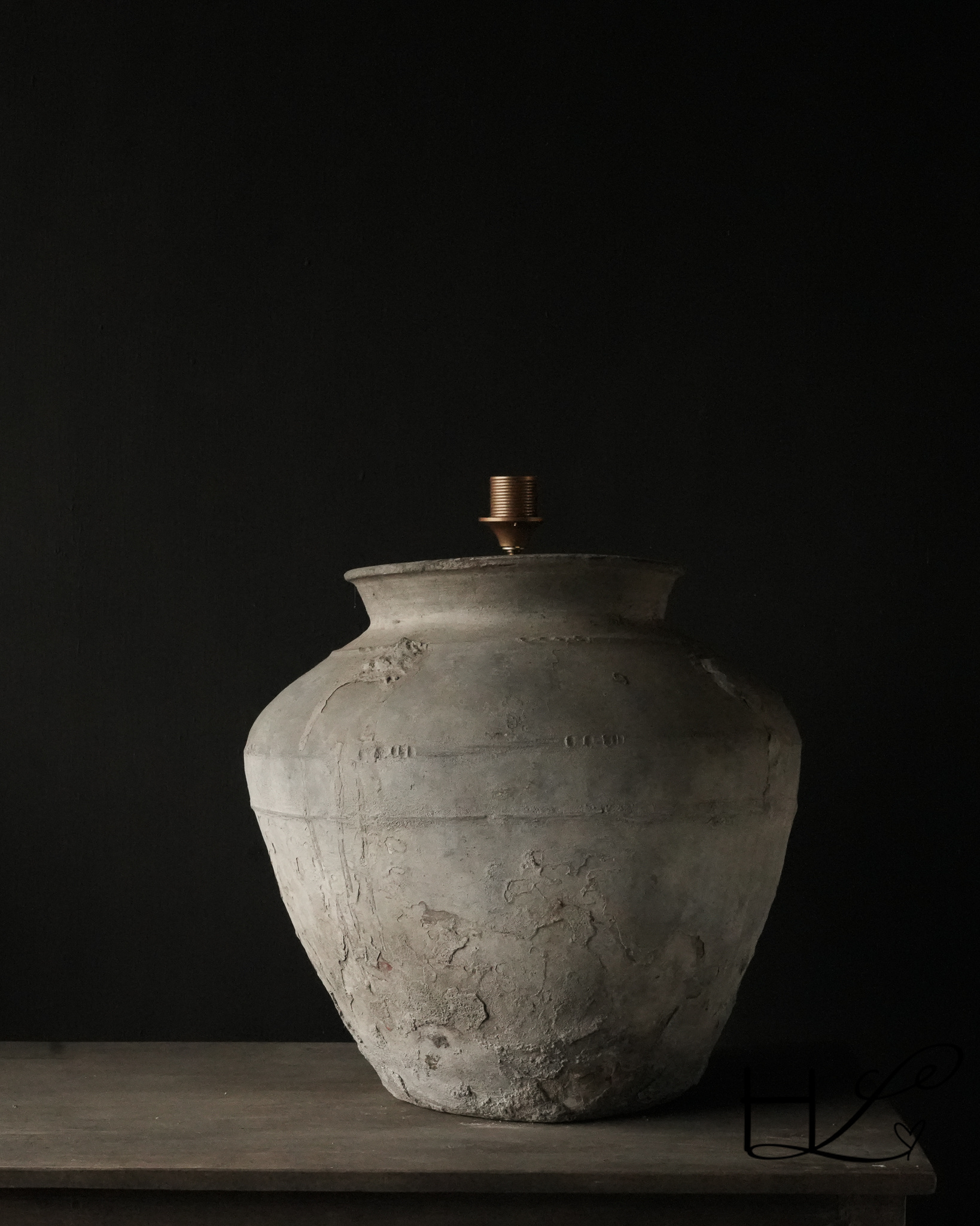 GERESERVEERD Kruiklamp van oude Authentieke Waterpot-3