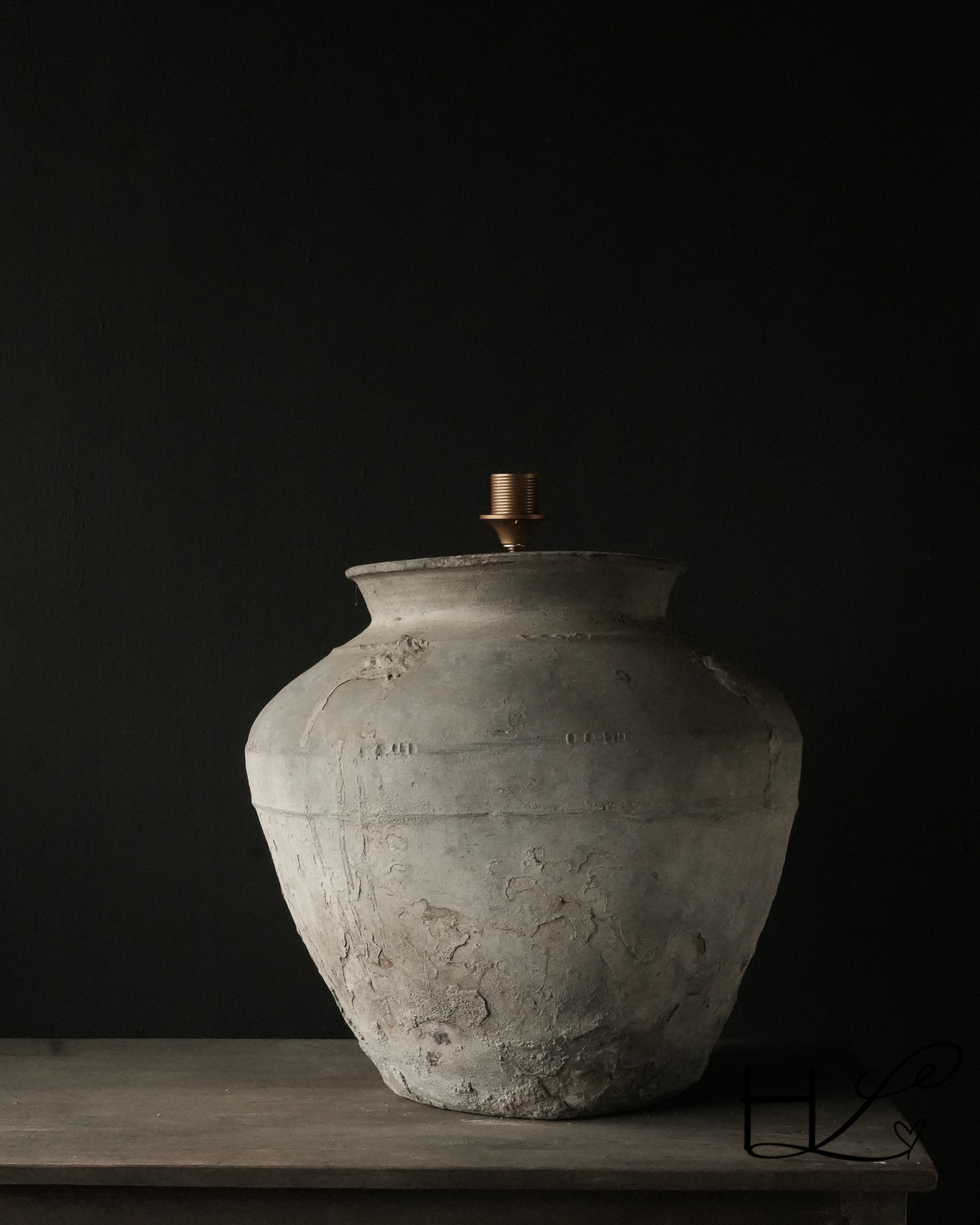 GERESERVEERD Kruiklamp van oude Authentieke Waterpot-4