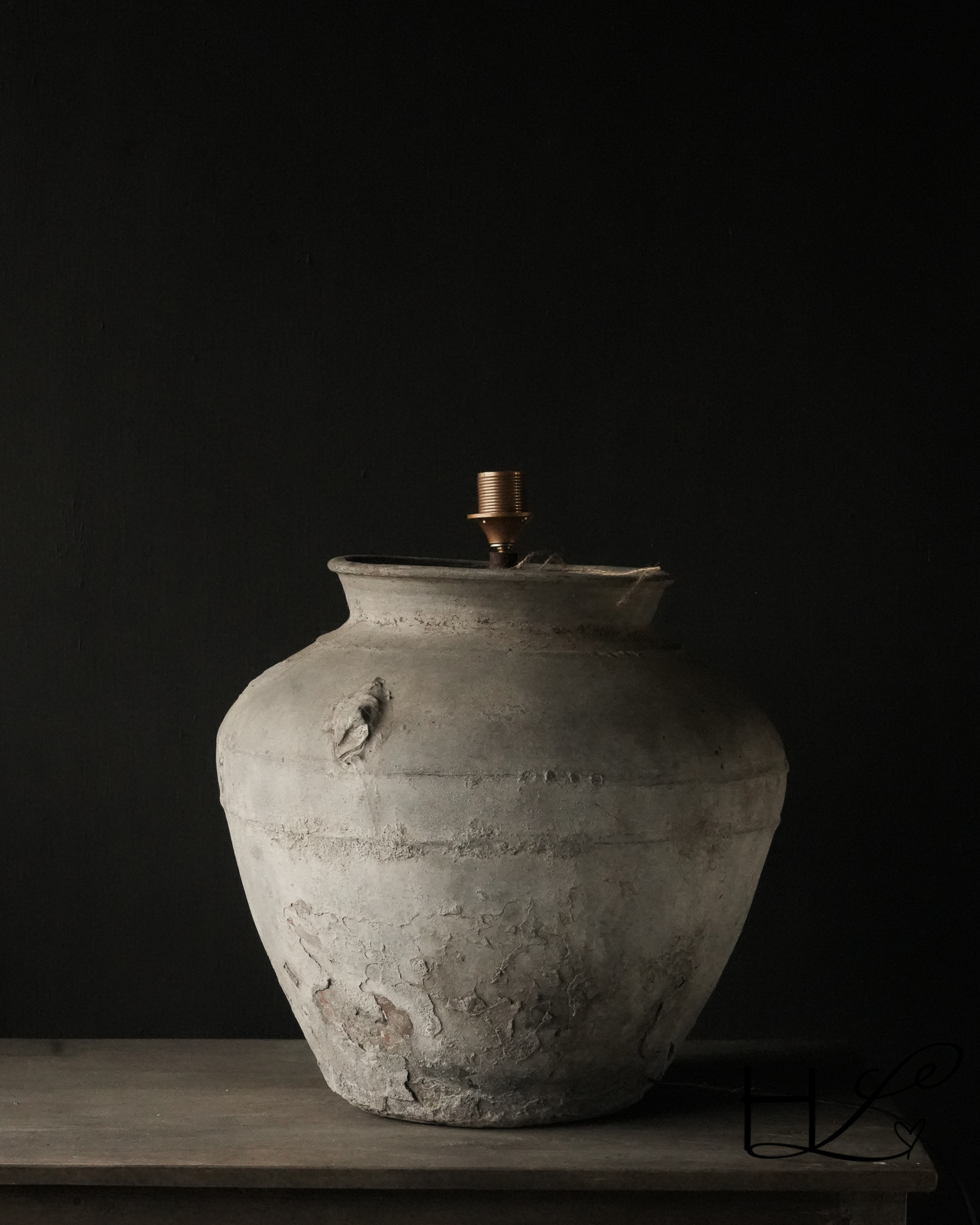 GERESERVEERD Kruiklamp van oude Authentieke Waterpot-5