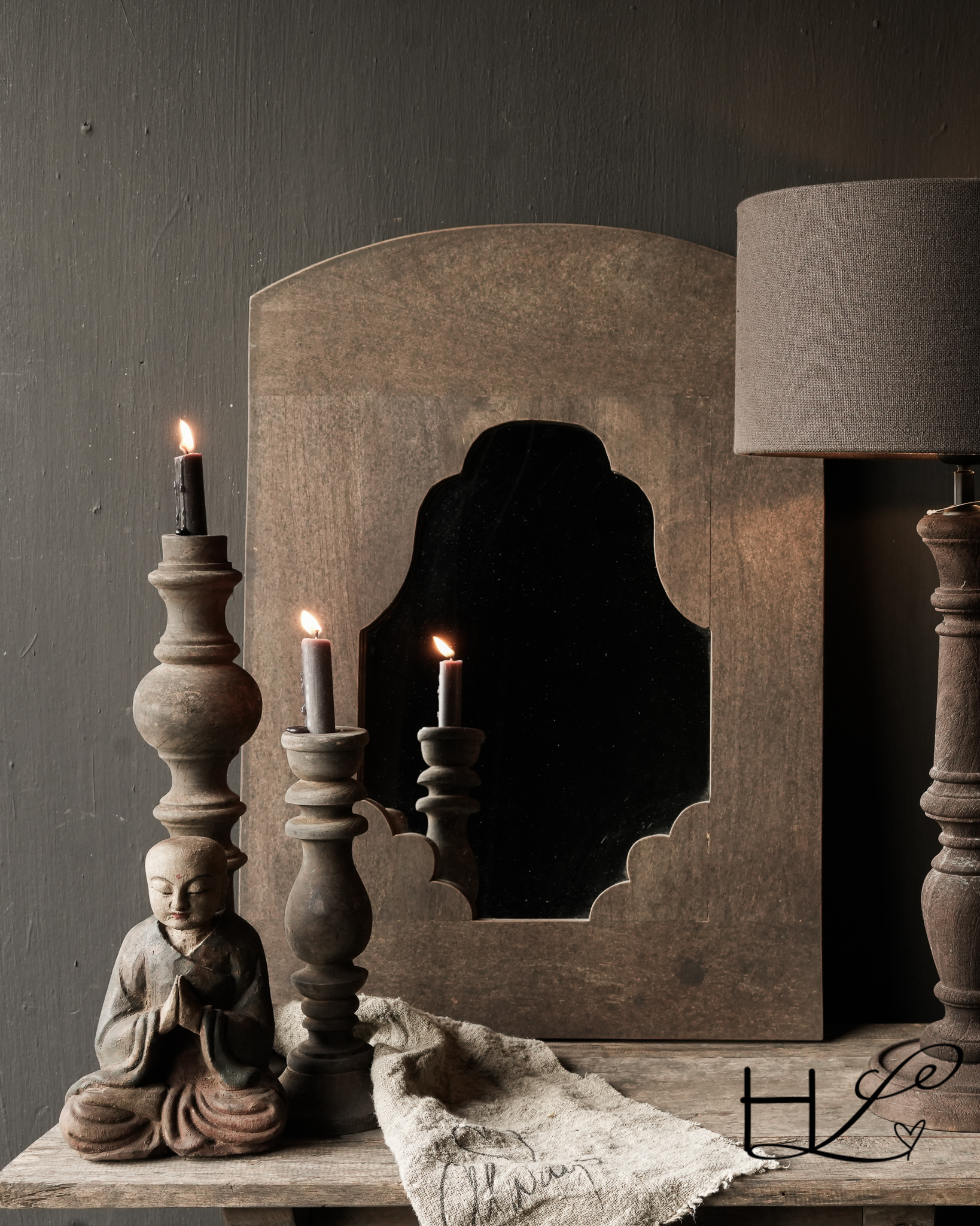 Spiegel gemaakt van oud gebruikt hout-1