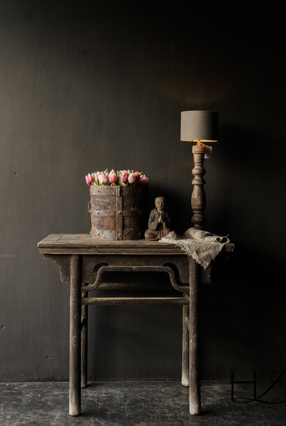 Authentiek Uniek oud smal Sidetable /Muurtafel