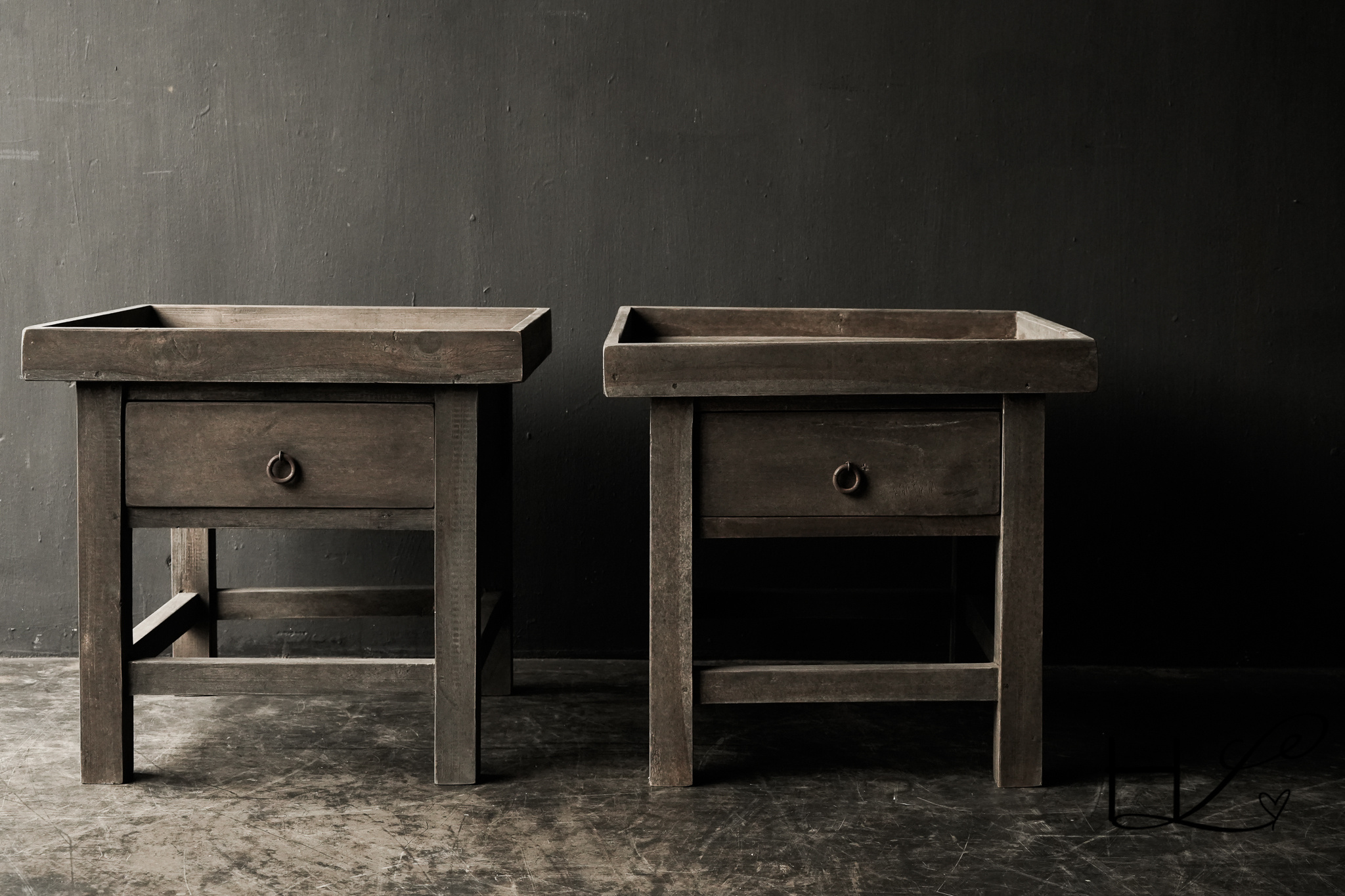 wand tafeltje Oud wand tafeltje/ houten kastje oftewel nachtkastje-5