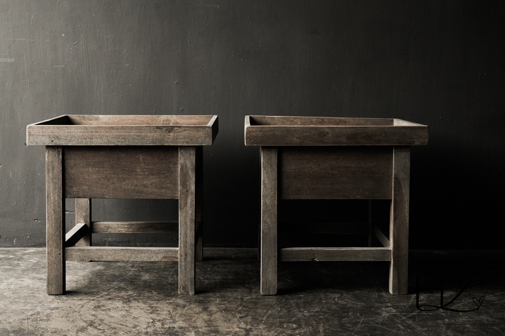 wand tafeltje Oud wand tafeltje/ houten kastje oftewel nachtkastje-7