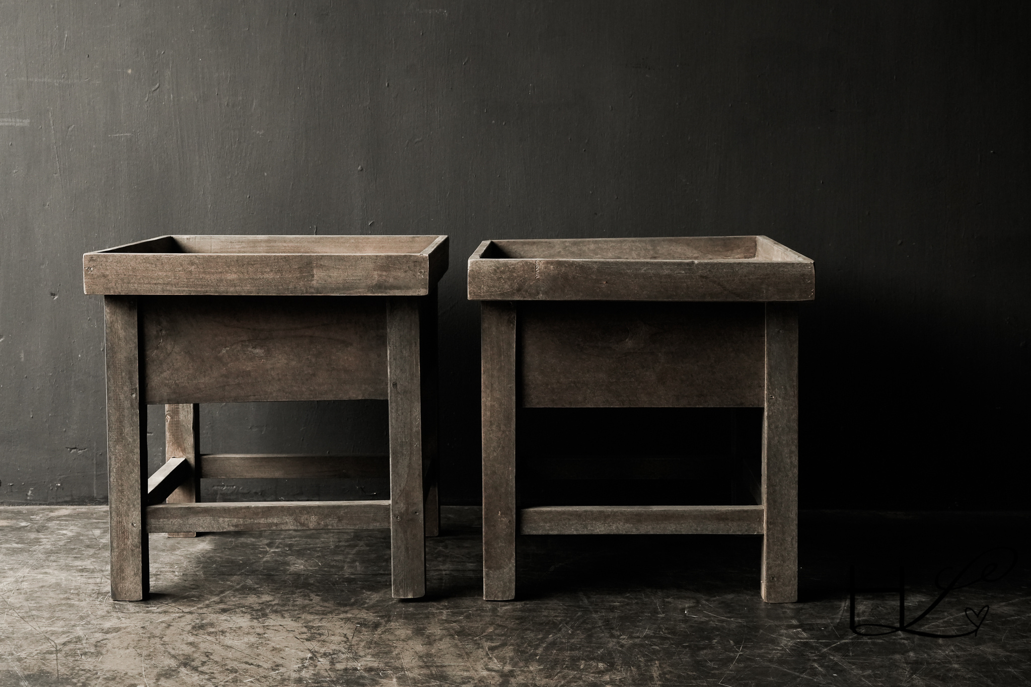 wand tafeltje Oud wand tafeltje/ houten kastje oftewel nachtkastje-8