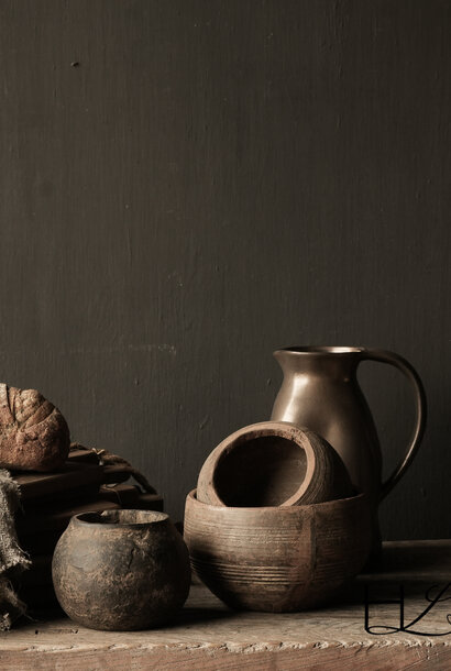 Kleine authentische Wabi-Sabi-Schale aus Holz, kleine Schale