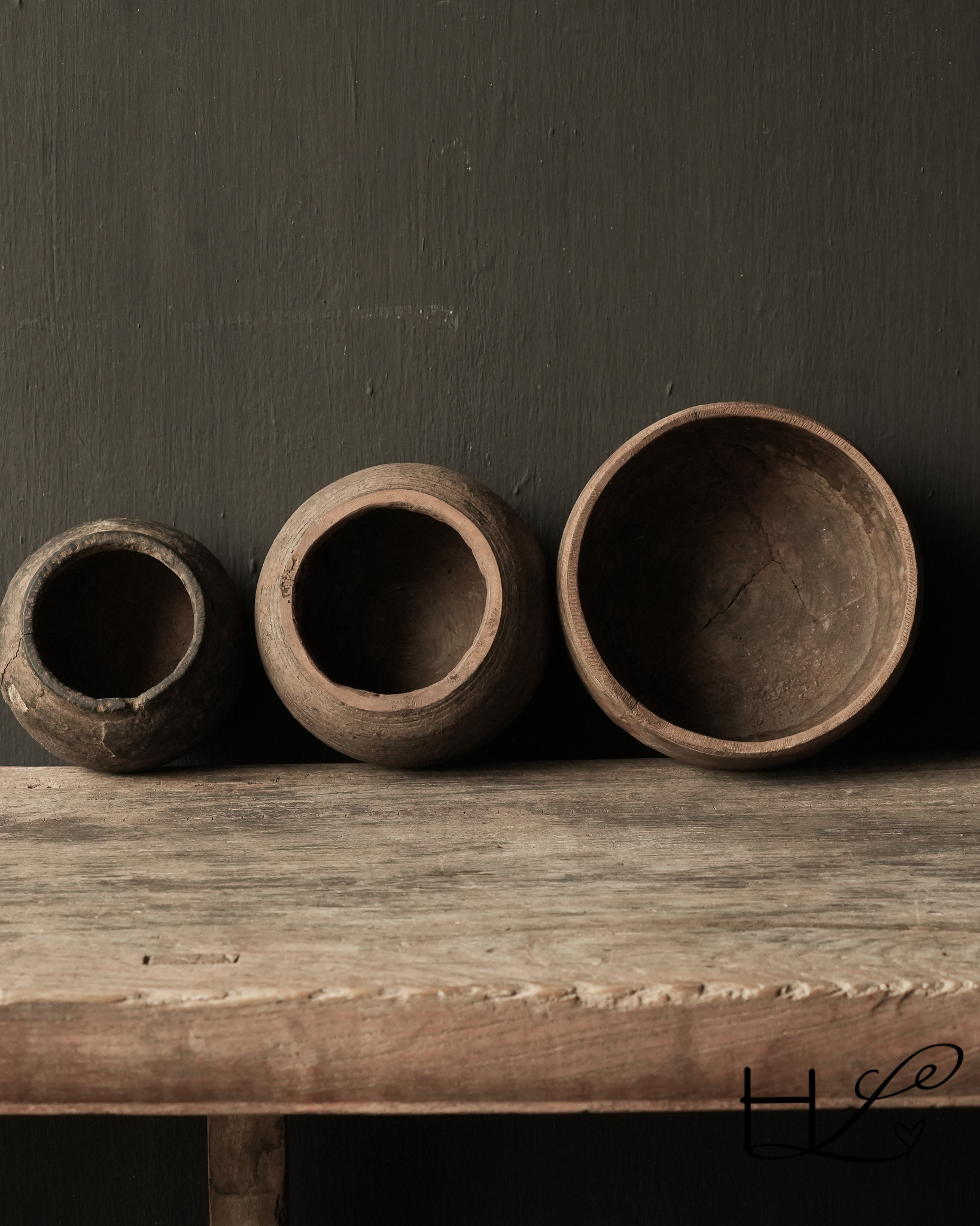 Klein authentiek houten wabi sabi schaaltje , kommetje van af-5