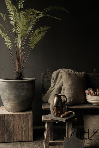 Stoer Oude Kruik /Pot  Grijs  XXL