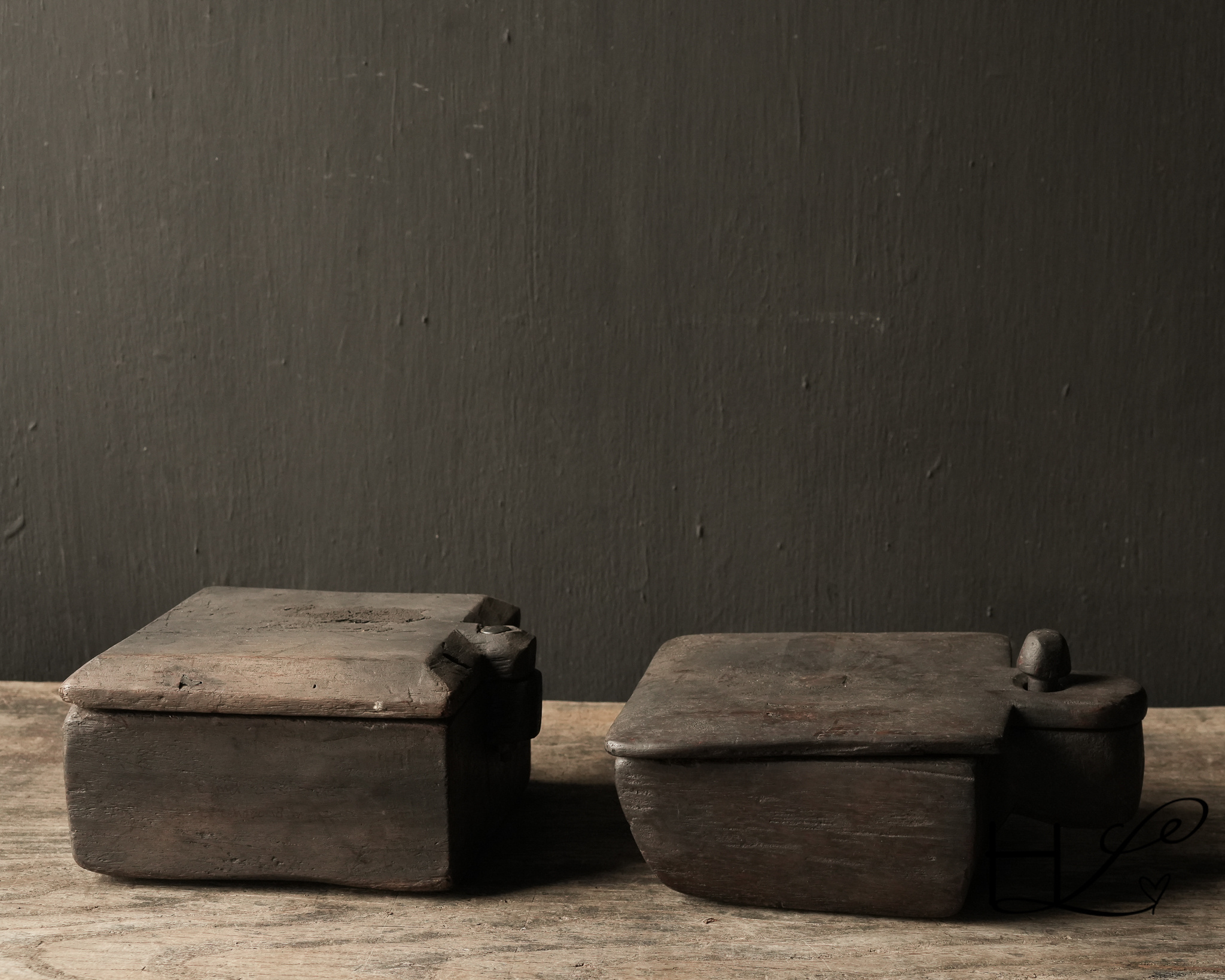 quadratische authentische hölzerne Gewürzbox Nepal von af-4