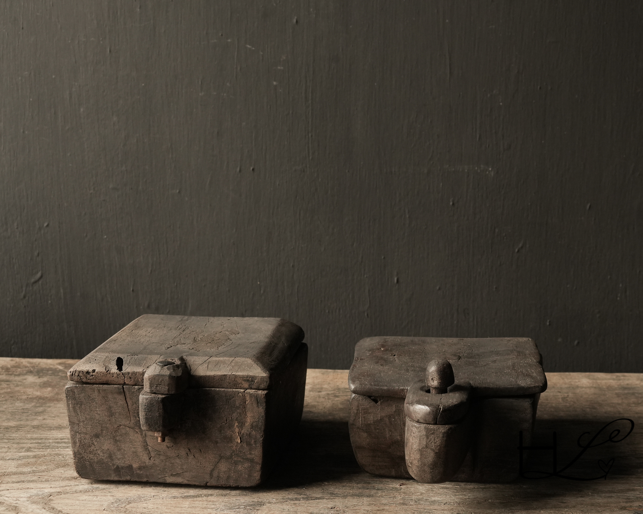 quadratische authentische hölzerne Gewürzbox Nepal von af-5