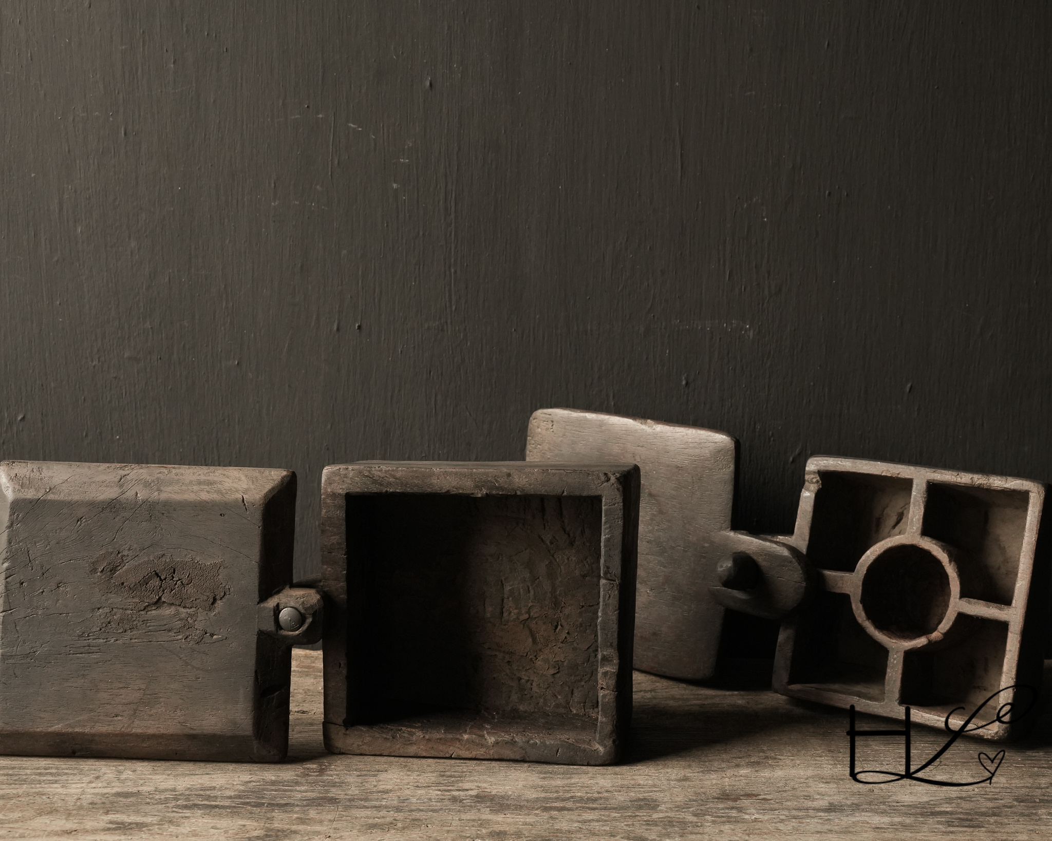 quadratische authentische hölzerne Gewürzbox Nepal von af-7