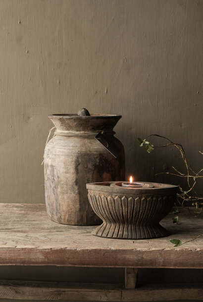 Kerzenständer / Teelichthalter aus Holz Hana