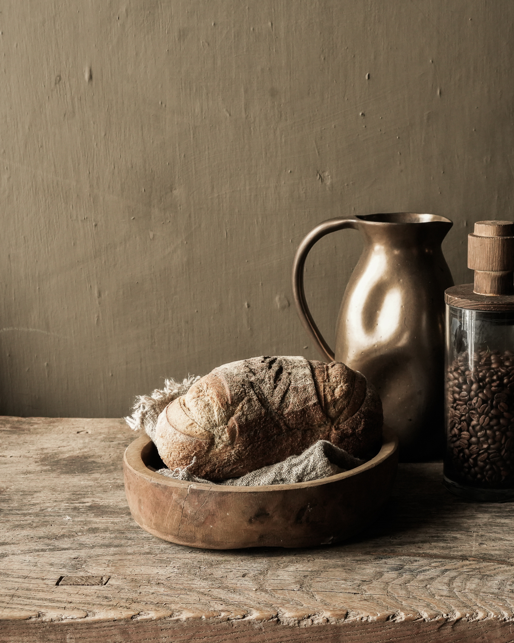 Authentieke oude houten Nepalese schaaltje-1