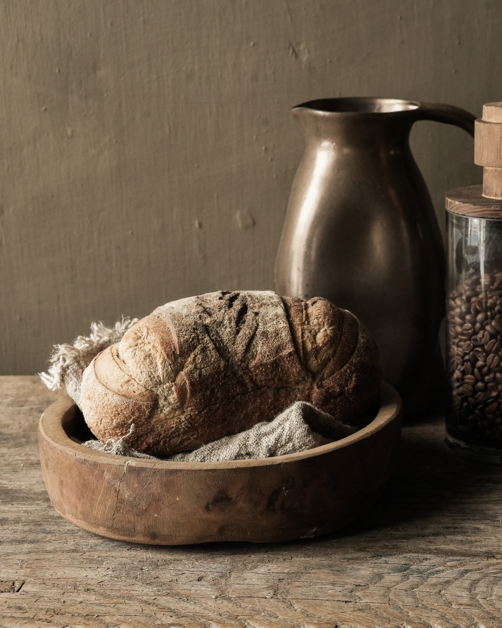 Authentieke oude houten Nepalese schaaltje-2