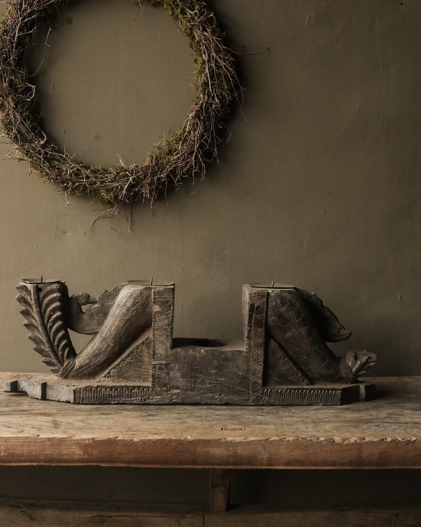 Candlestick made of old ornament-3